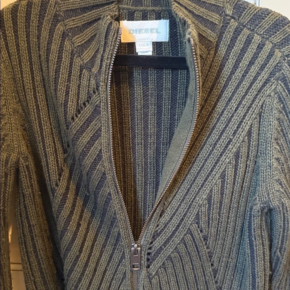 Diesel Wool-Cotton Blend Zip Up Sweater - Picture 6 of 12